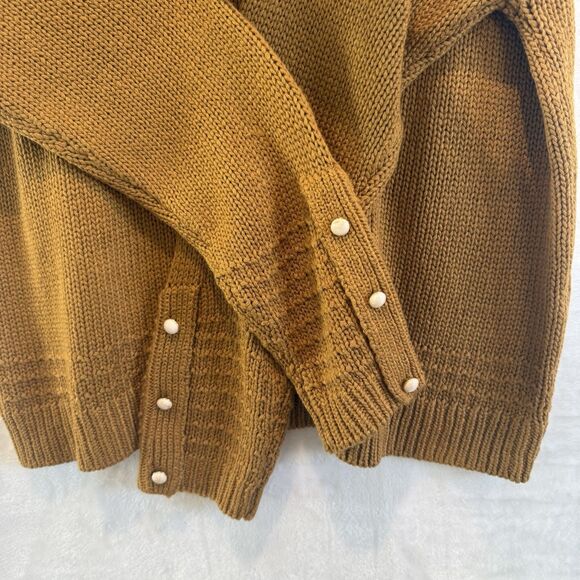 The Normal Brand Sweater Arlo V-neck Maple Glaze Button Cuff Women’s L - Picture 9 of 11